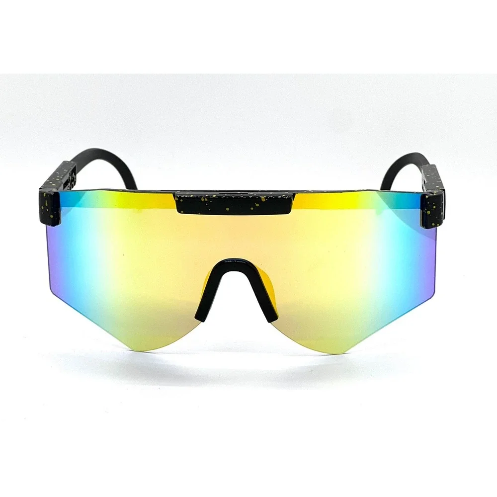 Shield Sunglasses Mirrored Visor Cyclops Futuristic Rave Party Sunglasses Lentes